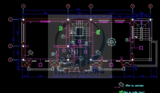 Bản vẽ Thiết Kế Điện cho nhà ở dân dụng 4 tầng